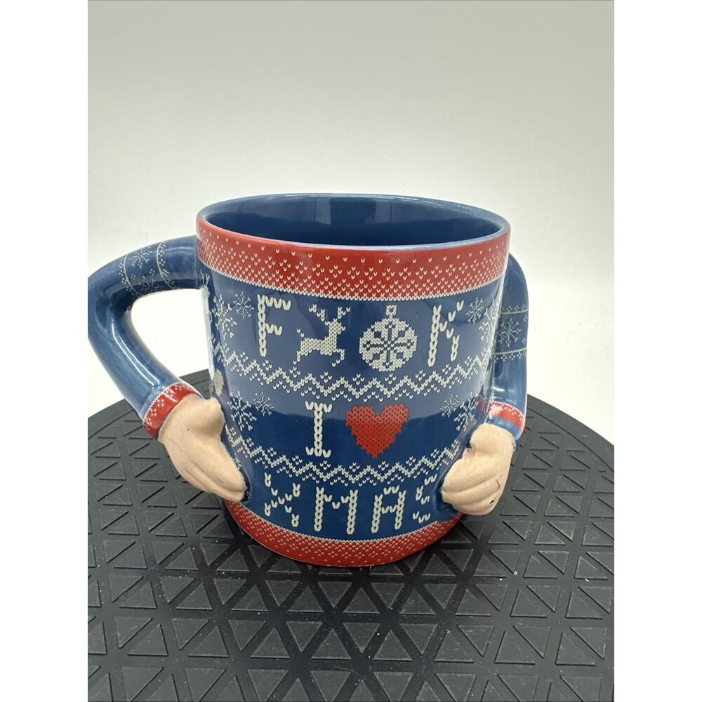 Typo Porcelain Ugly Christmas Sweater Fu$k I Love Xmas Coffee Mug NEW
